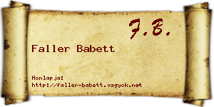 Faller Babett névjegykártya